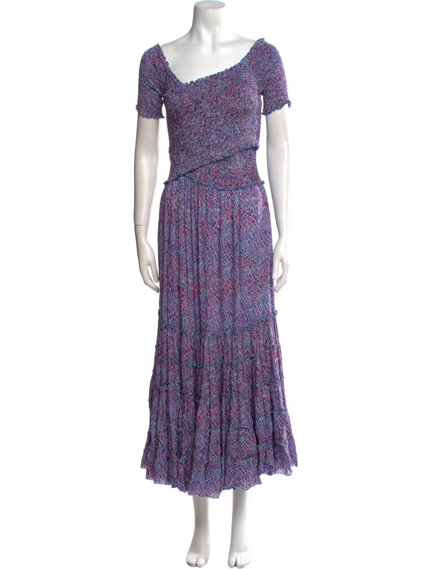 Poupette St Barth Floral Print Midi Length Dress