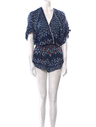 Poupette St Barth Printed V-Neck Romper