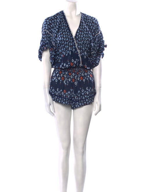 Poupette St Barth Printed V-Neck Romper