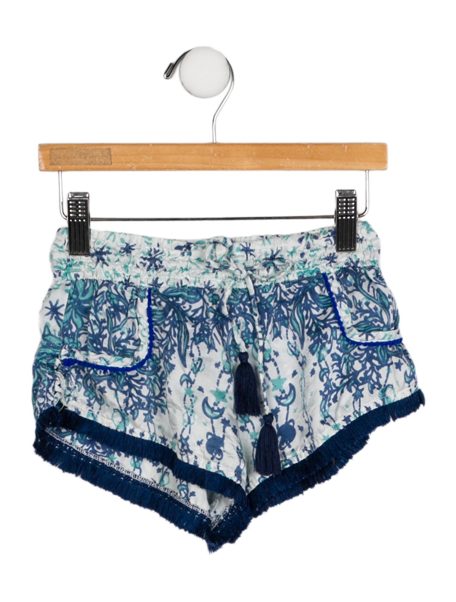 Poupette St Barth Girls' Silk Fringe Shorts