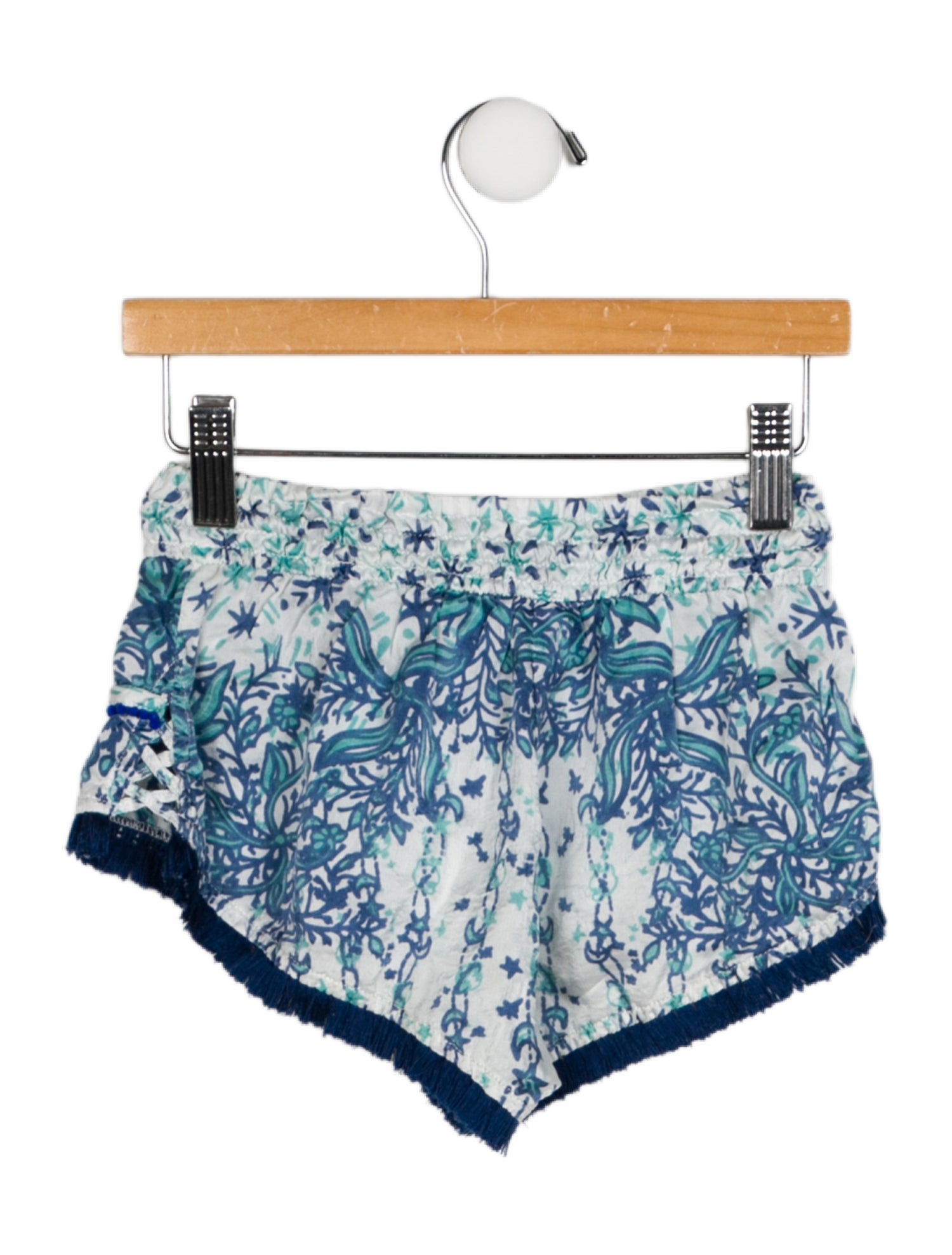 Poupette St Barth Girls' Silk Fringe Shorts