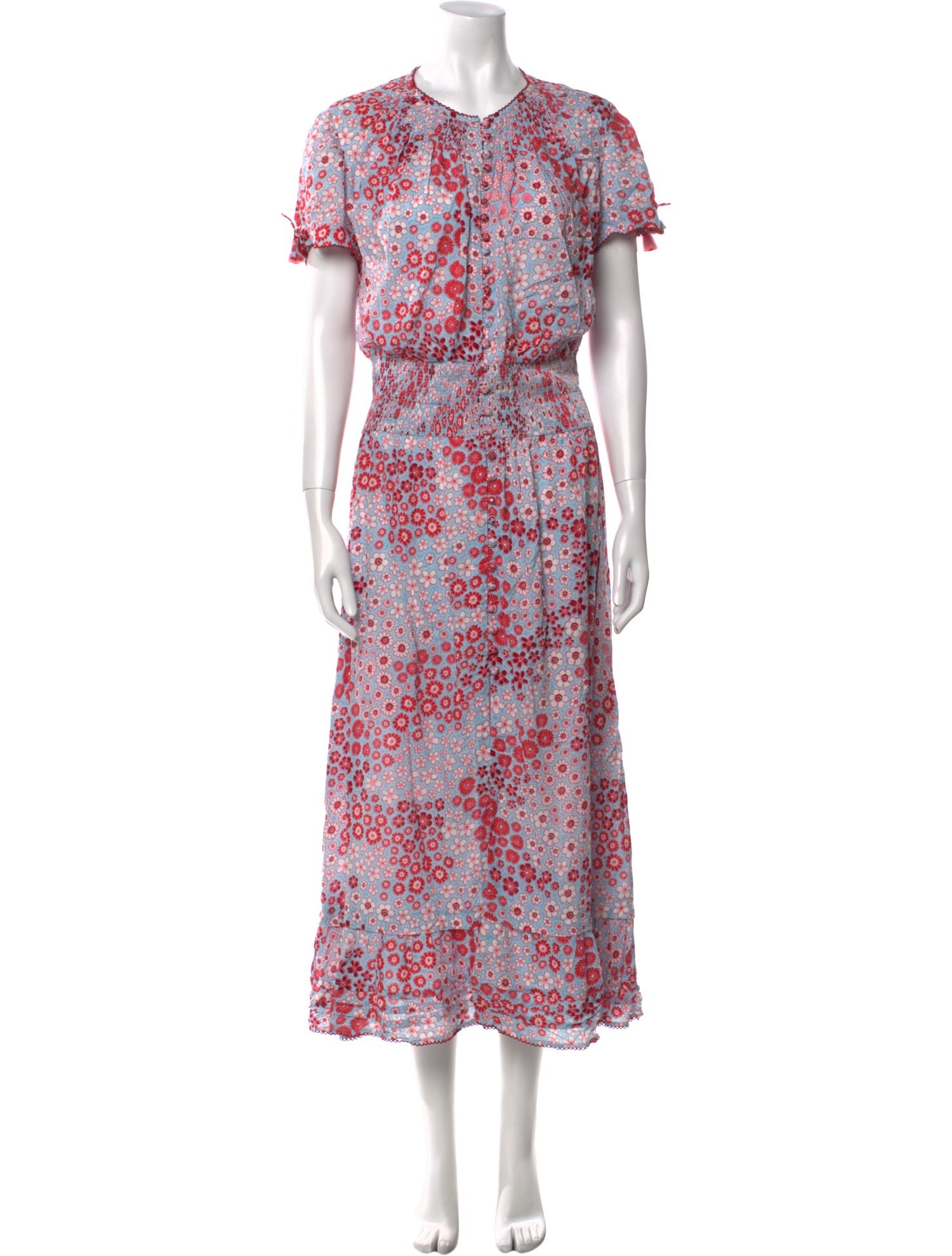 Poupette St Barth Floral Print Midi Length Dress
