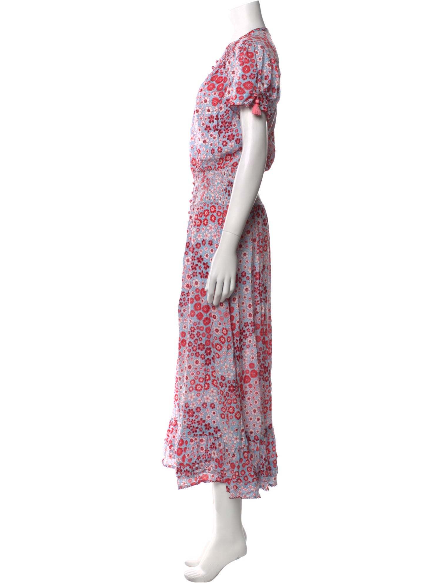 Poupette St Barth Floral Print Midi Length Dress