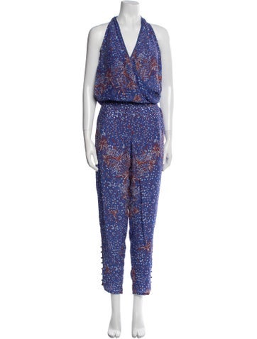 Poupette St Barth Jumpsuits and Rompers Silk Printed Jumpsuit Petite