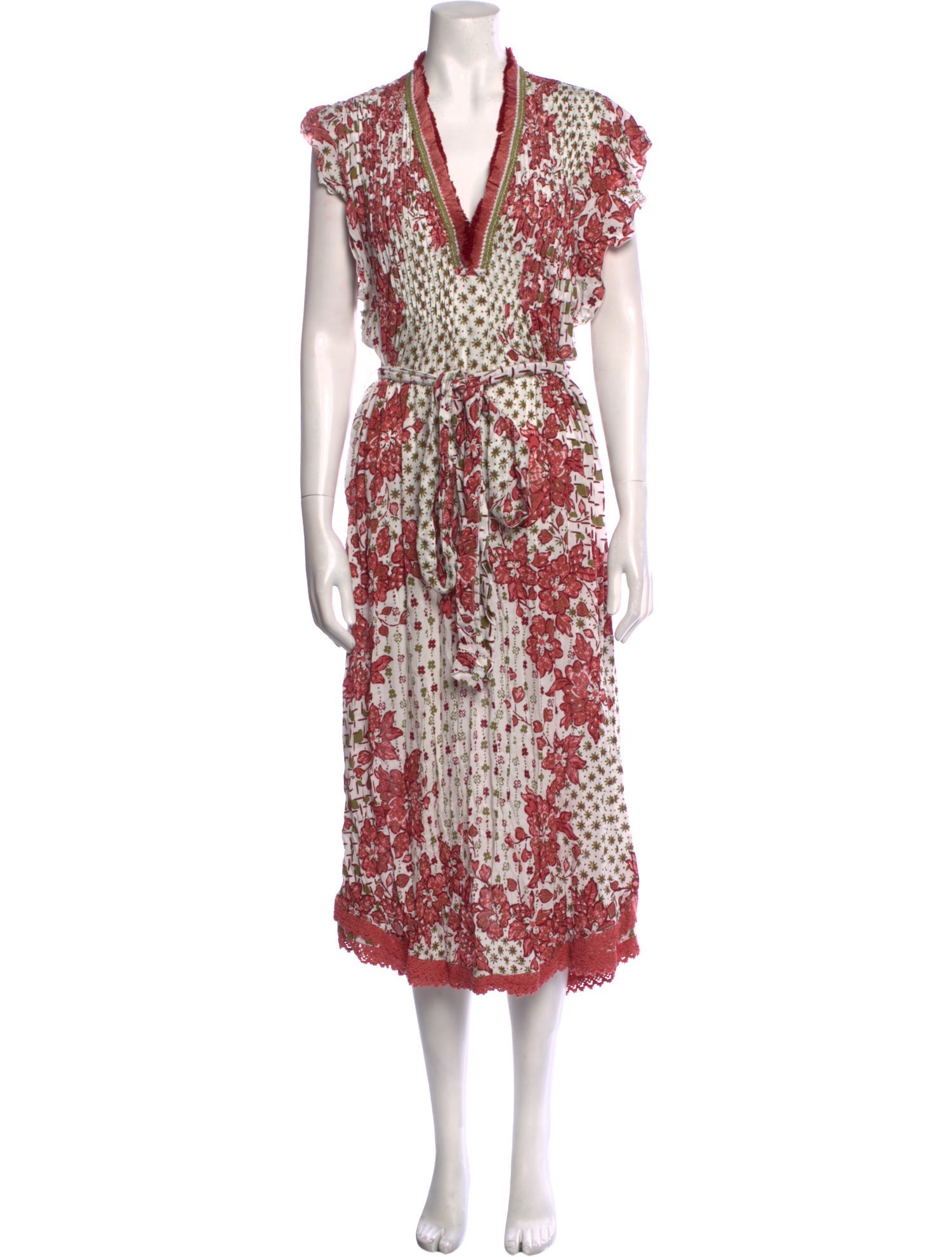 Poupette St Barth Floral Print Midi Length Dress