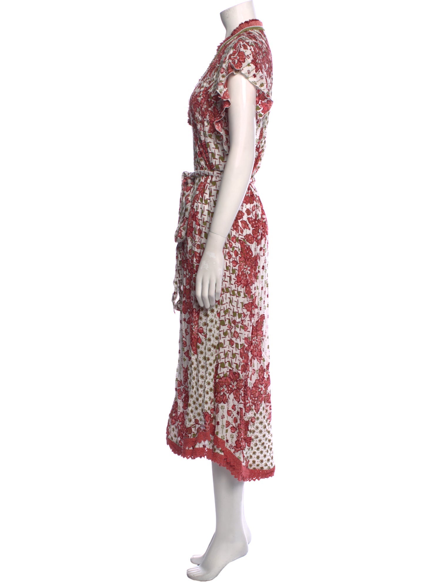 Poupette St Barth Floral Print Midi Length Dress
