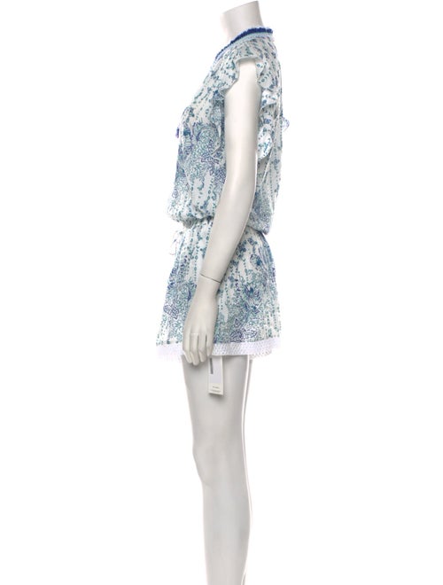 Poupette St Barth Printed Plunge Neckline Romper