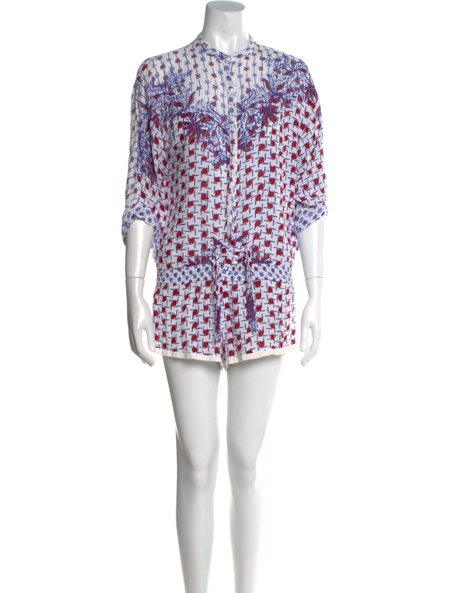 Poupette St Barth Printed Crew Neck Romper