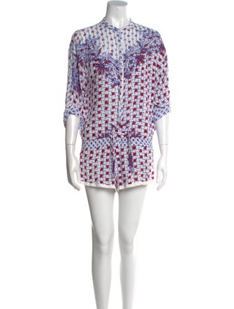 Poupette St Barth Printed Crew Neck Romper