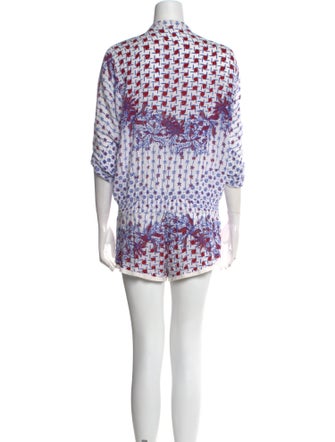 Poupette St Barth Printed Crew Neck Romper