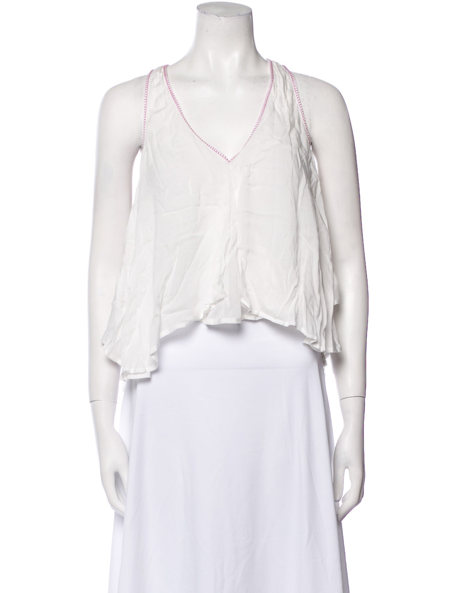 Poupette St Barth V-Neck Sleeveless Crop Top w/ Tags