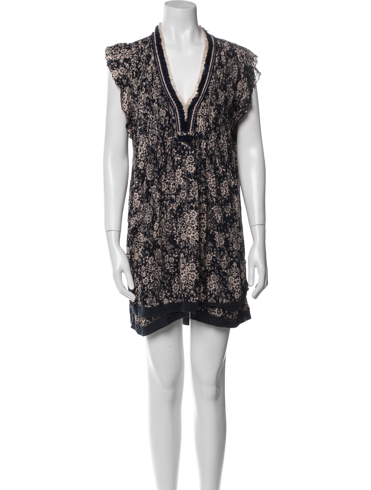 Poupette St Barth Printed Pleated Accents Cover-Up