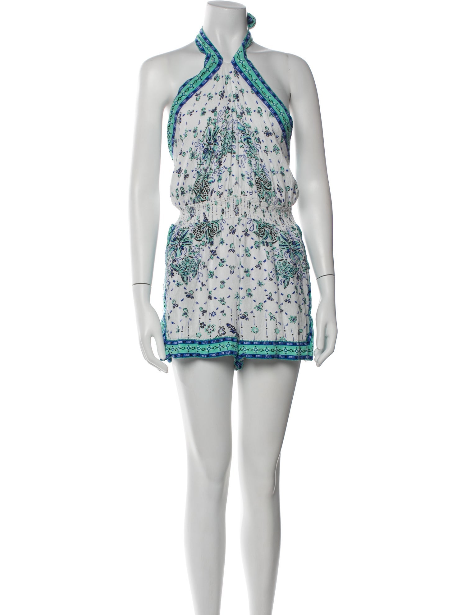 Poupette St Barth Floral Print Halterneck Romper