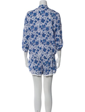 Poupette St Barth Floral Print Mock Neck Romper