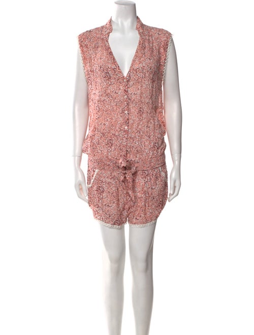 Poupette St Barth Printed V-Neck Romper