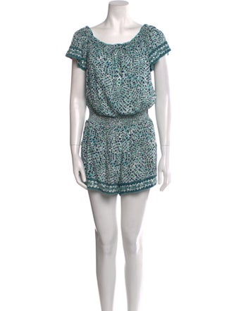 Poupette St Barth Polka Dot Print Scoop Neck Romper