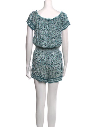 Poupette St Barth Polka Dot Print Scoop Neck Romper