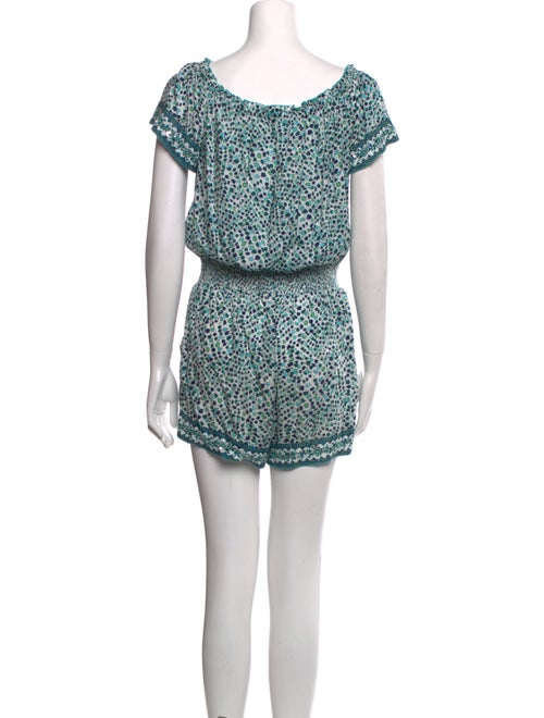 Poupette St Barth Polka Dot Print Scoop Neck Romper