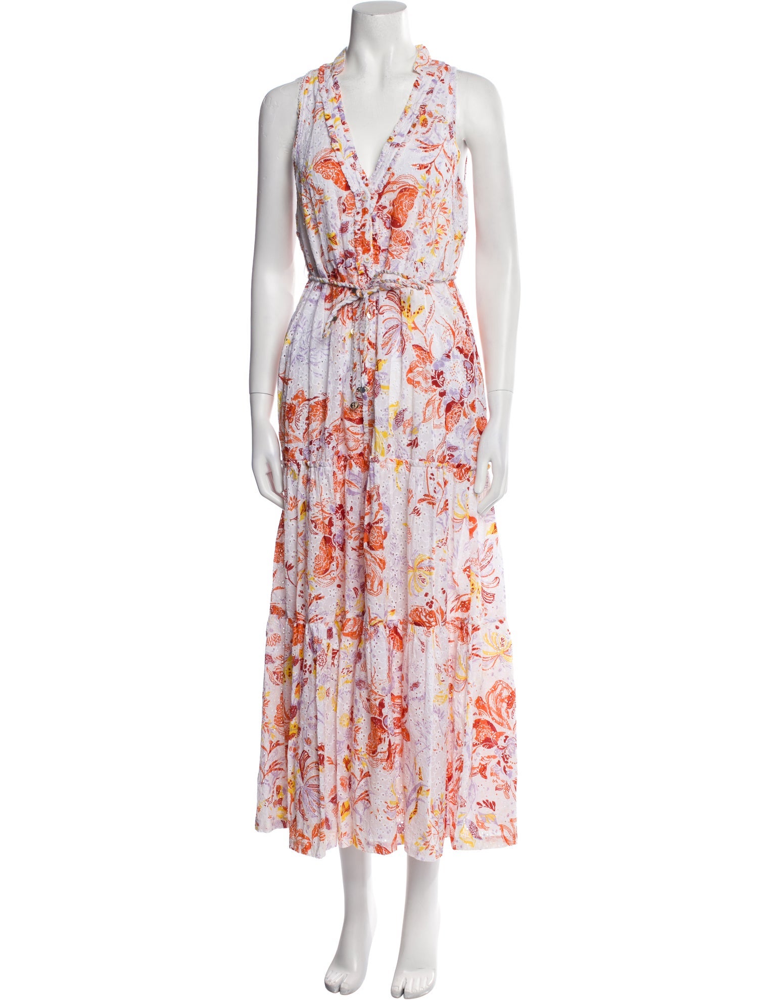 Poupette St Barth Floral Print Long Dress w/ Tags