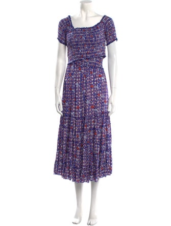 Poupette St Barth Printed Midi Length Dress
