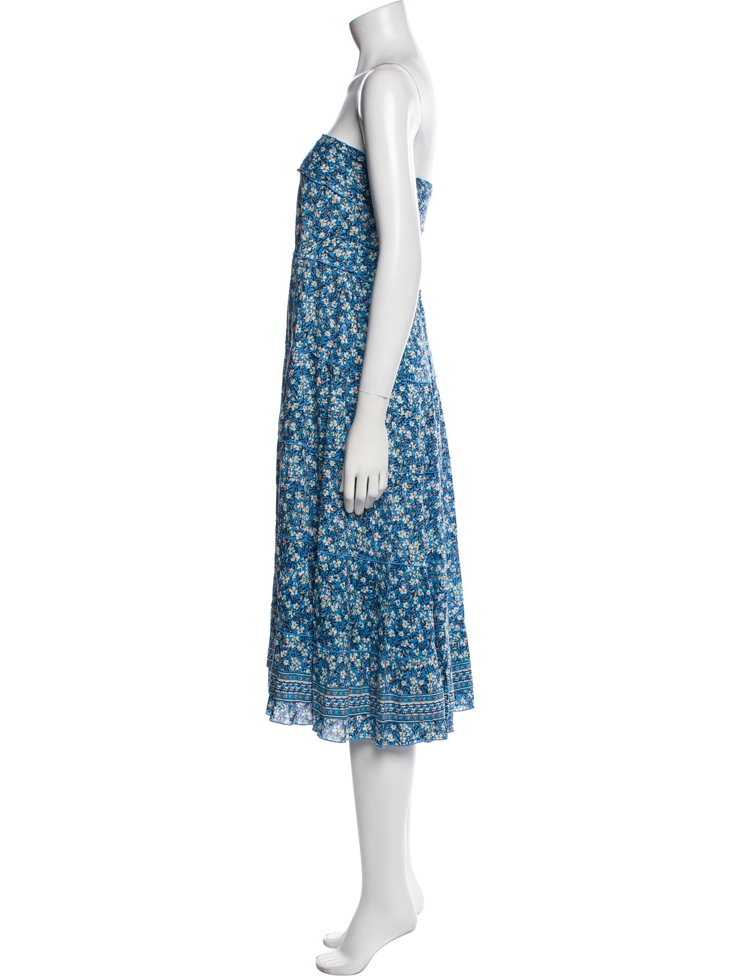 Poupette St Barth Floral Print Midi Length Dress