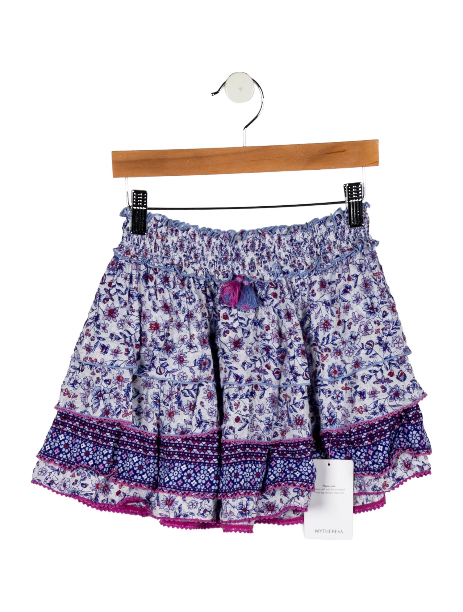 Poupette St Barth Girls' Floral Print Ruffle Skirt w/ Tags