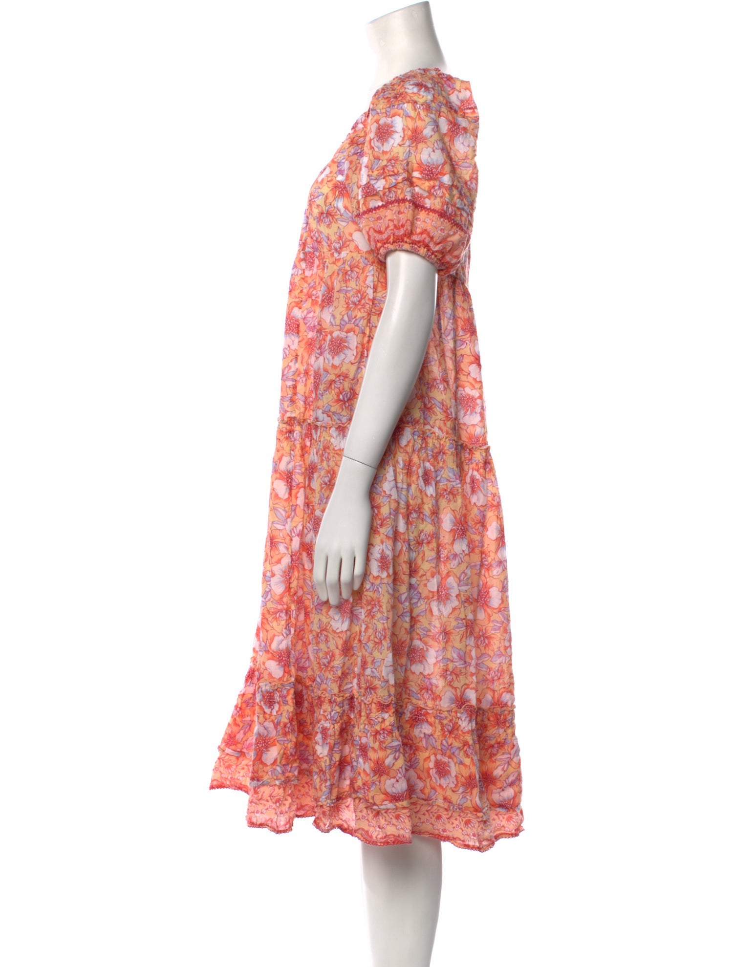 Poupette St Barth Floral Print Midi Length Dress
