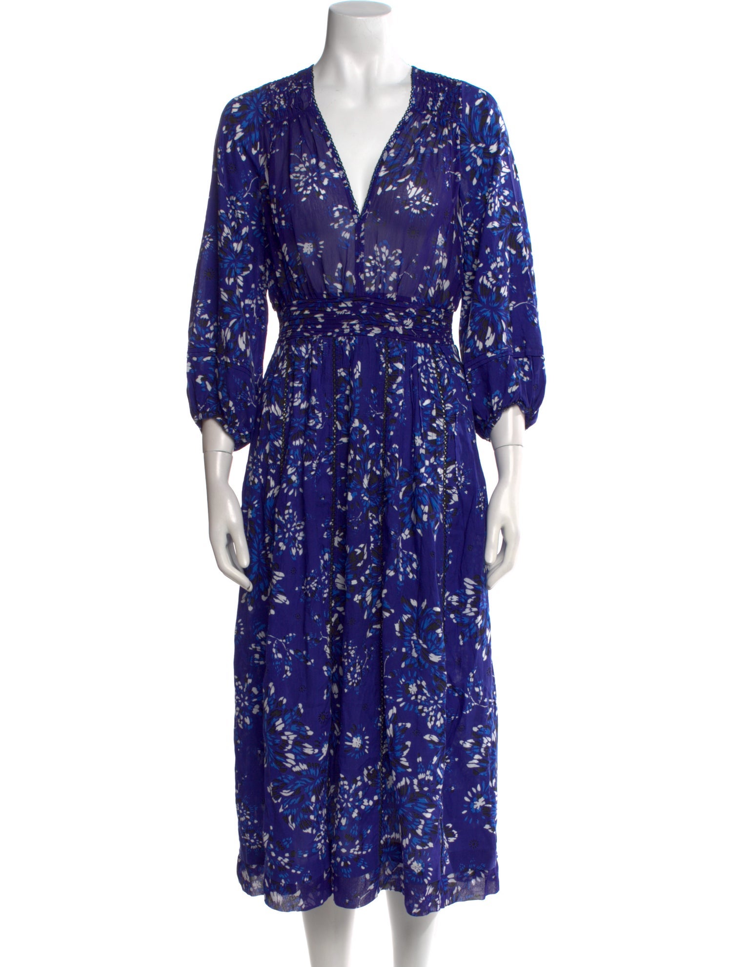 Poupette St Barth Floral Print Midi Length Dress