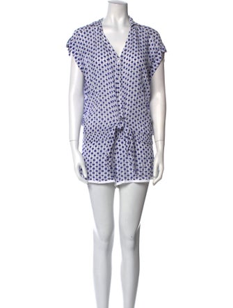 Poupette St Barth Printed V-Neck Romper