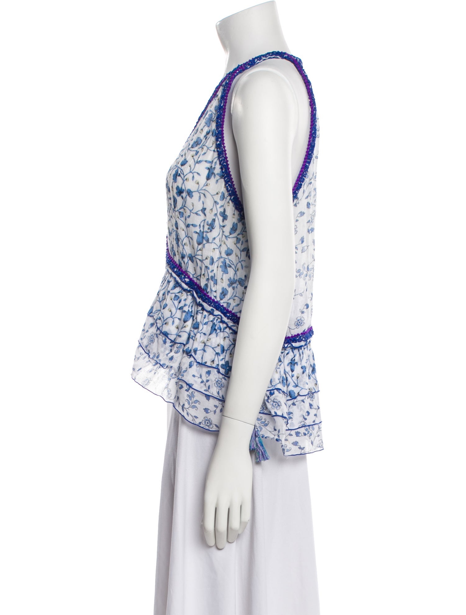 Poupette St Barth Paisley Print V-Neck Crop Top