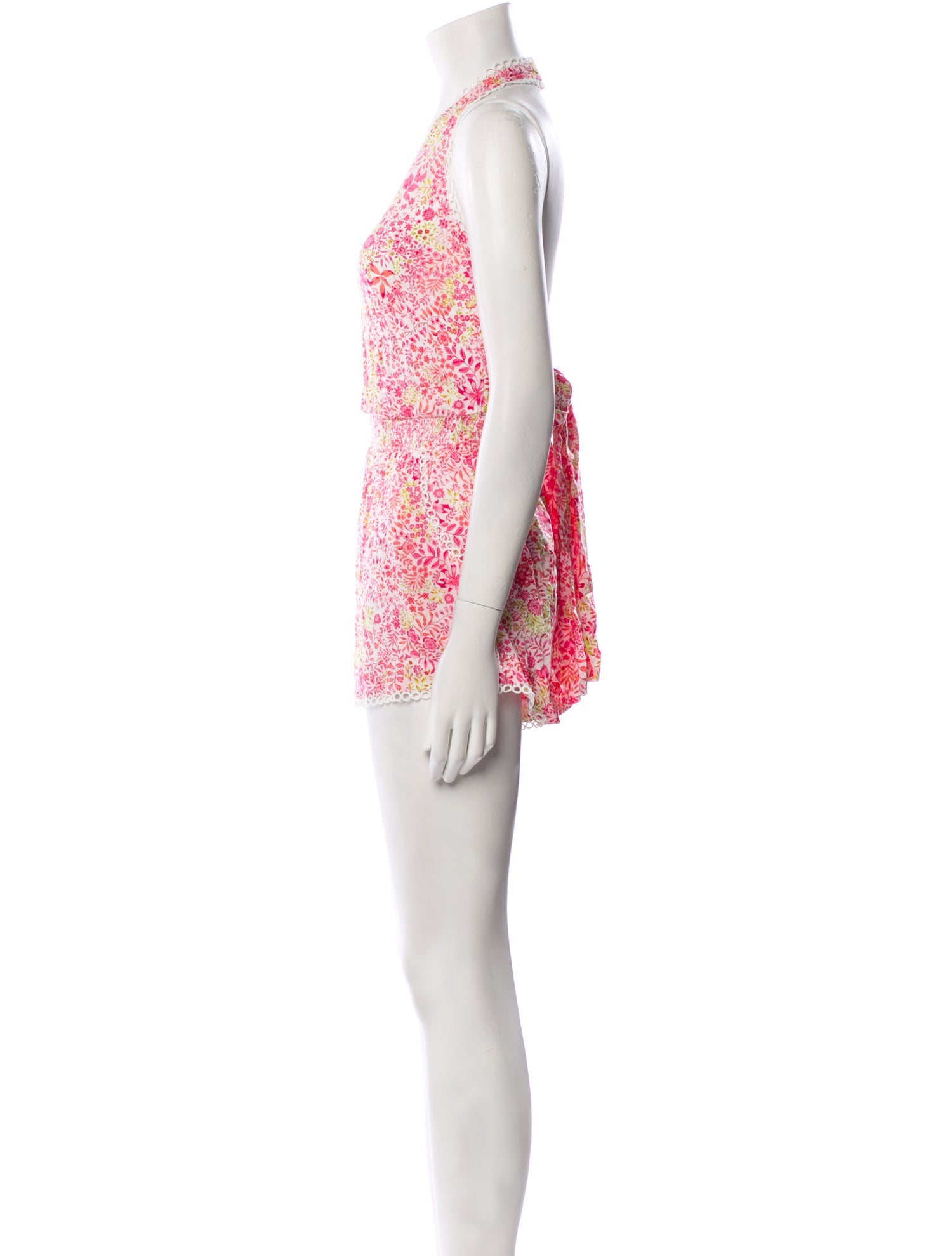 Poupette St Barth Floral Print V-Neck Romper w/ Tags