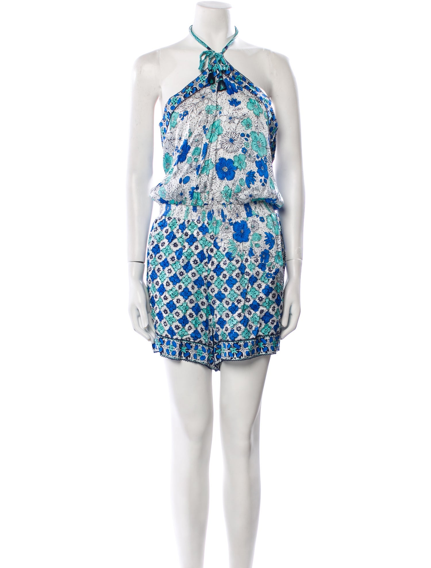 Poupette St Barth Floral Print Halterneck Romper w/ Tags