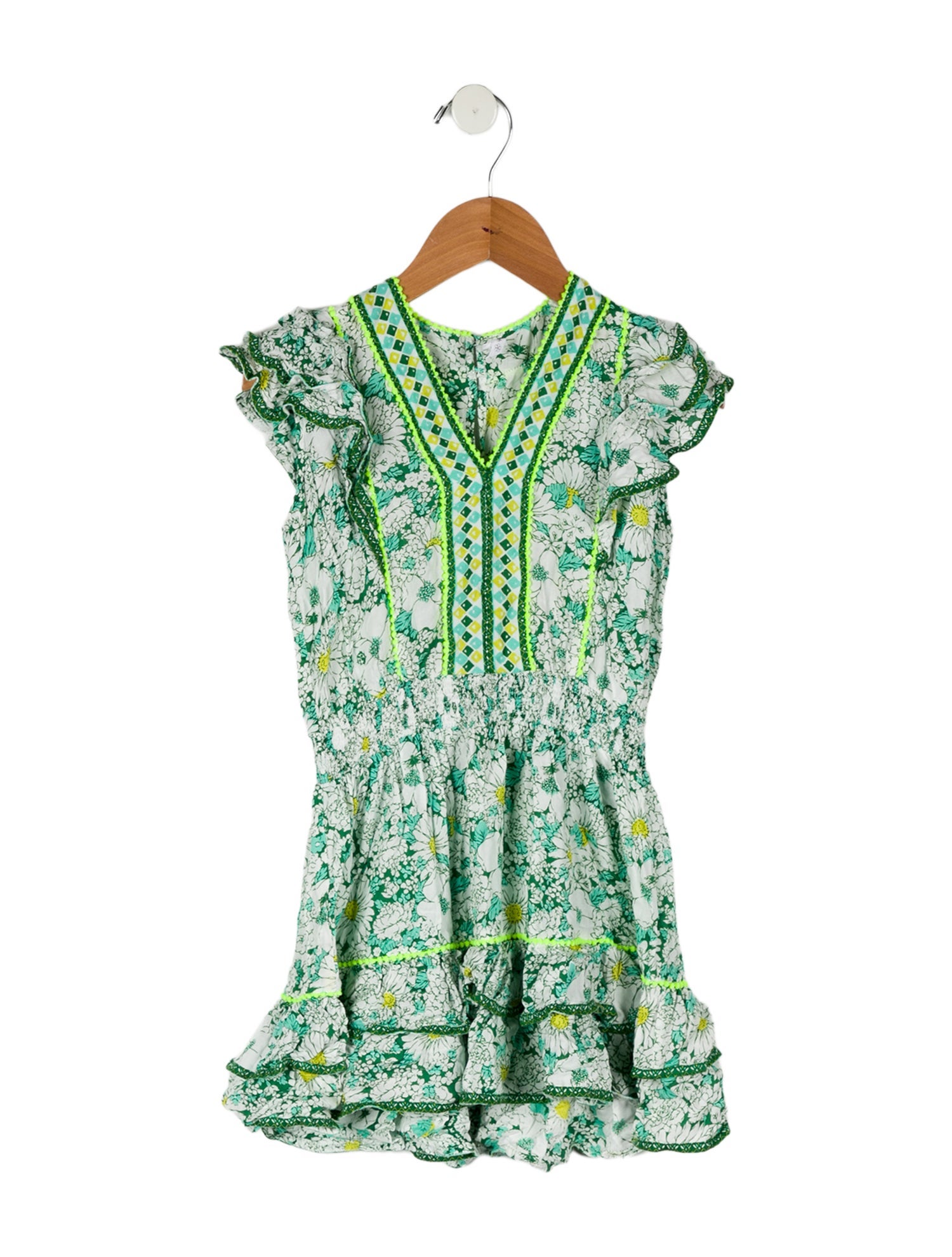 Poupette St Barth Girls' Floral Print Sleeveless Dress