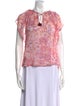 Poupette St Barth Printed Tie Neck Blouse