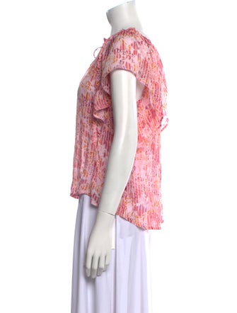 Poupette St Barth Printed Tie Neck Blouse