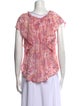 Poupette St Barth Printed Tie Neck Blouse