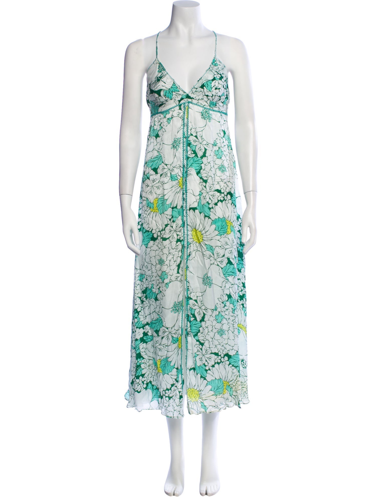 Poupette St Barth Floral Print Midi Length Dress