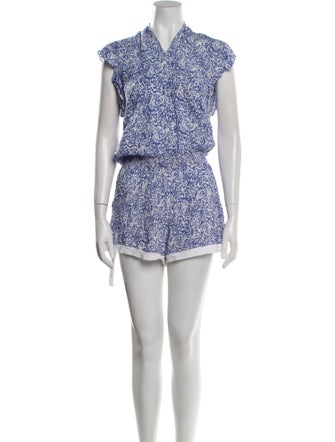 Poupette St Barth Printed V-Neck Romper