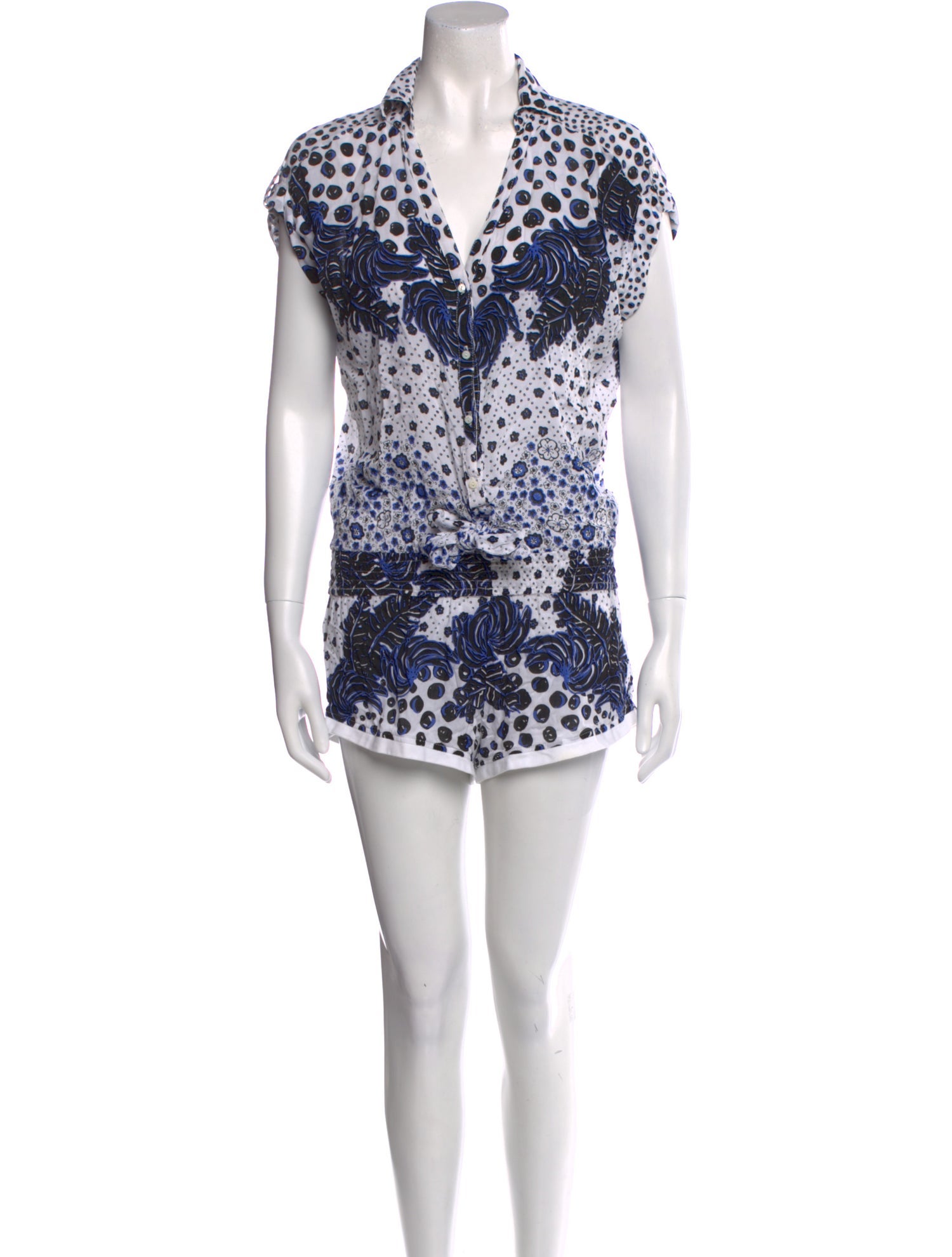 Poupette St Barth Printed V-Neck Romper