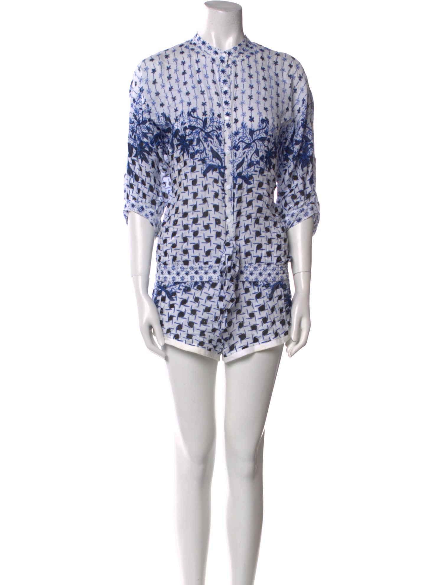 Poupette St Barth Printed Crew Neck Romper