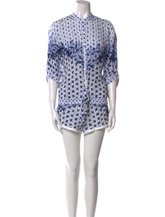 Poupette St Barth Printed Crew Neck Romper