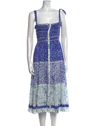 Poupette St Barth Printed Midi Length Dress