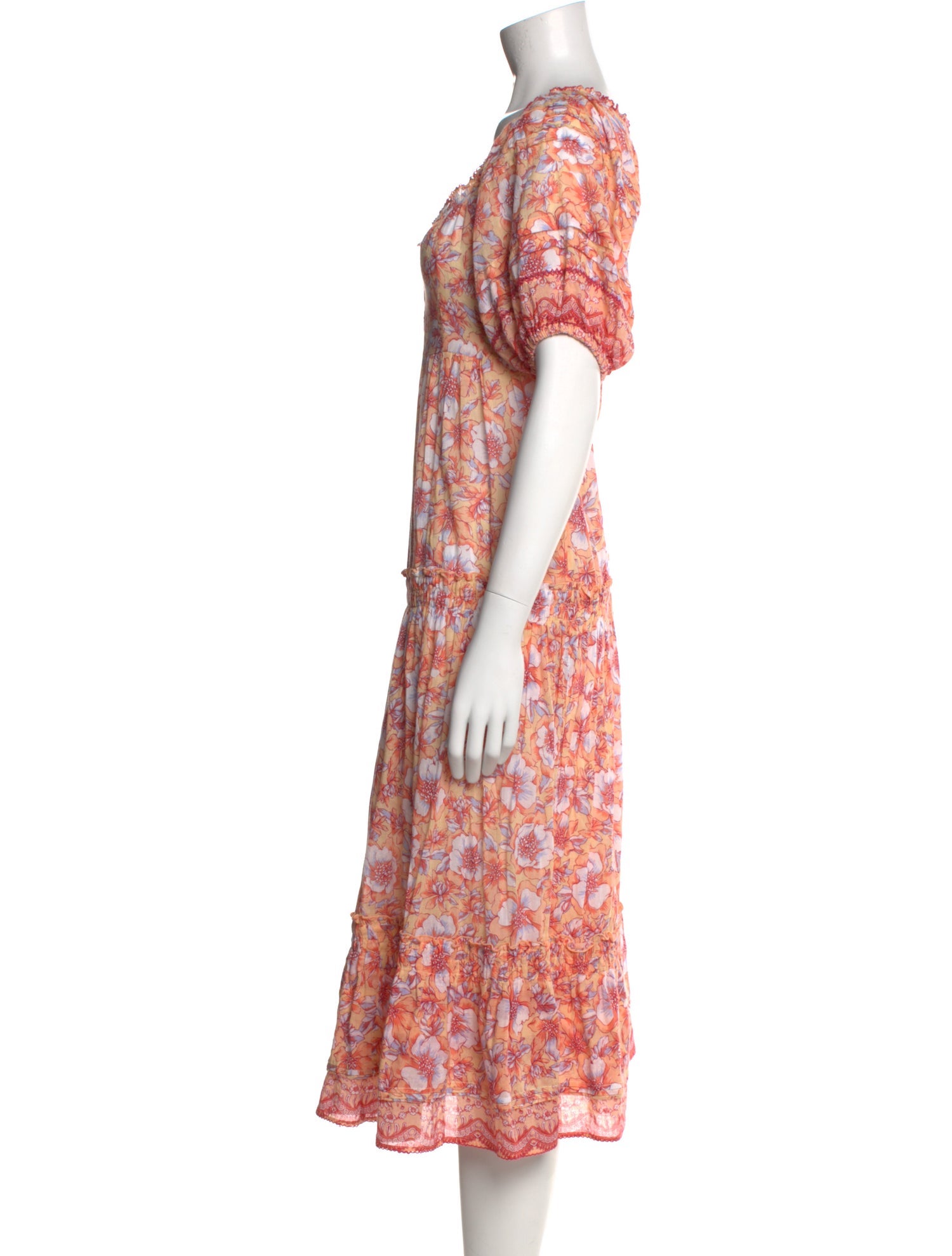 Poupette St Barth Floral Print Midi Length Dress