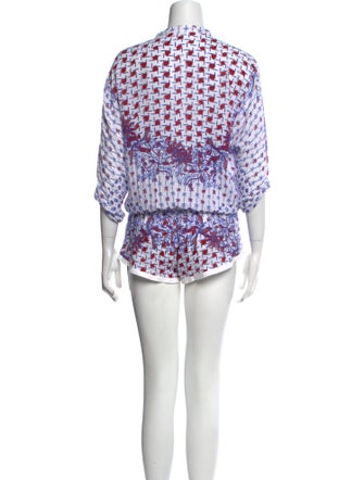 Poupette St Barth Printed Crew Neck Romper