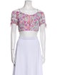 Poupette St Barth Floral Print Scoop Neck Crop Top