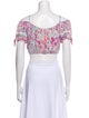 Poupette St Barth Floral Print Scoop Neck Crop Top