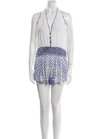 Poupette St Barth Silk Printed Romper