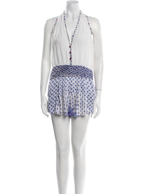 Poupette St Barth Silk Printed Romper