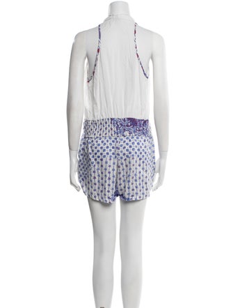 Poupette St Barth Silk Printed Romper