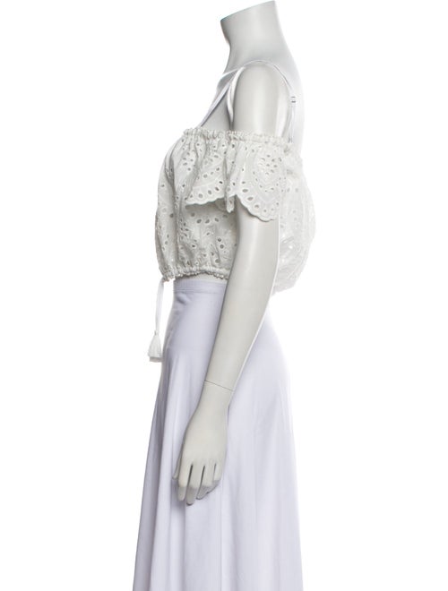 Poupette St Barth Off-The-Shoulder Short Sleeve Crop Top